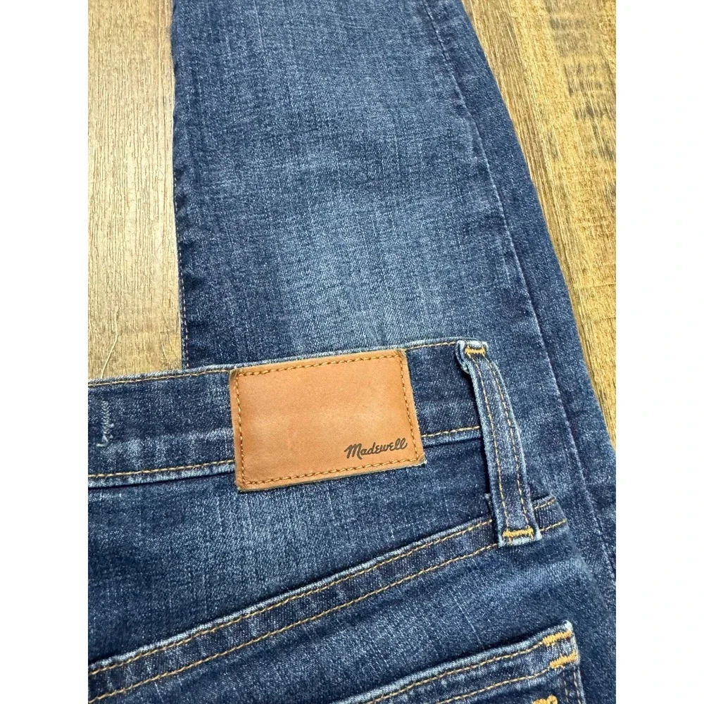 Madewell High Rise Skinny Jeans Distressed Raw Hem Dark Wash H0317 Womens 27